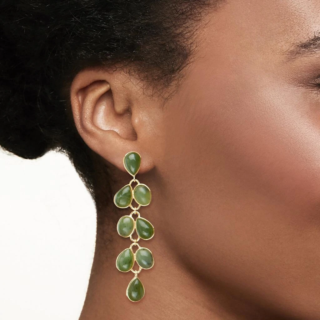 商品Ross-Simons|Nephrite Jade Chandelier Earrings in 18kt Gold Over Sterling,价格¥1025,第2张图片详细描述