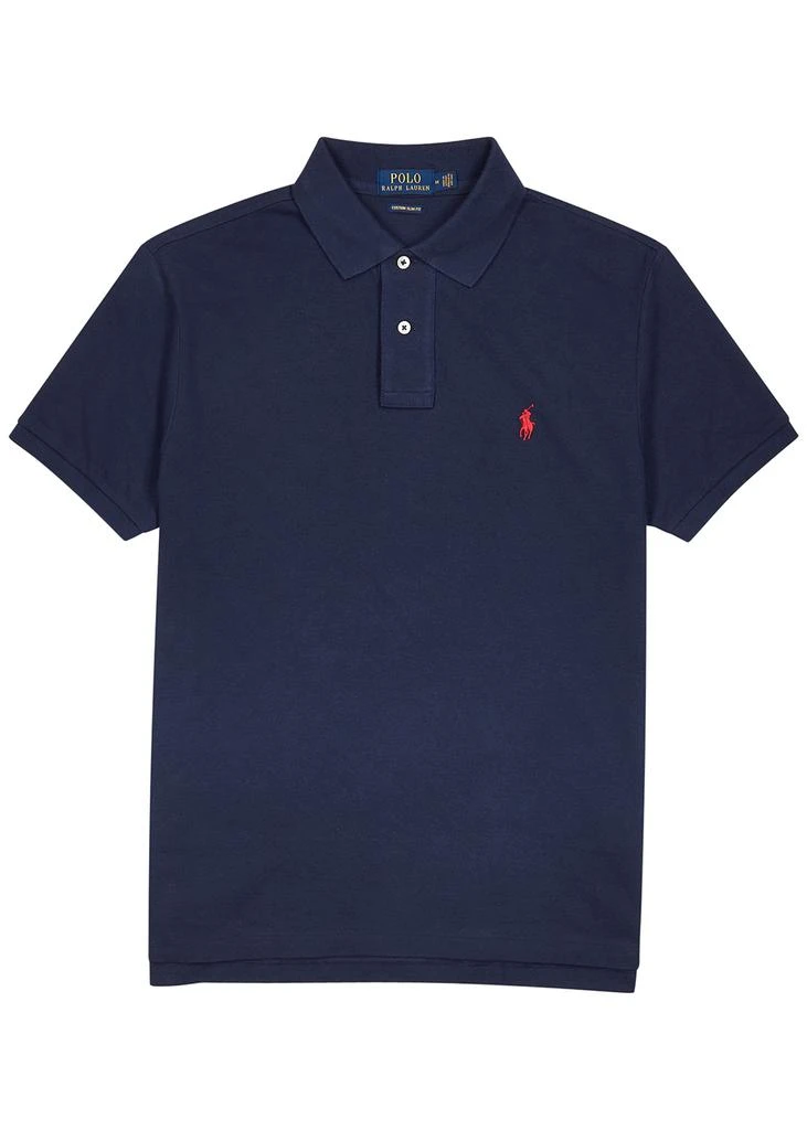 商品Ralph Lauren|Navy custom slim piqué cotton polo shirt,价格¥356,第1张图片