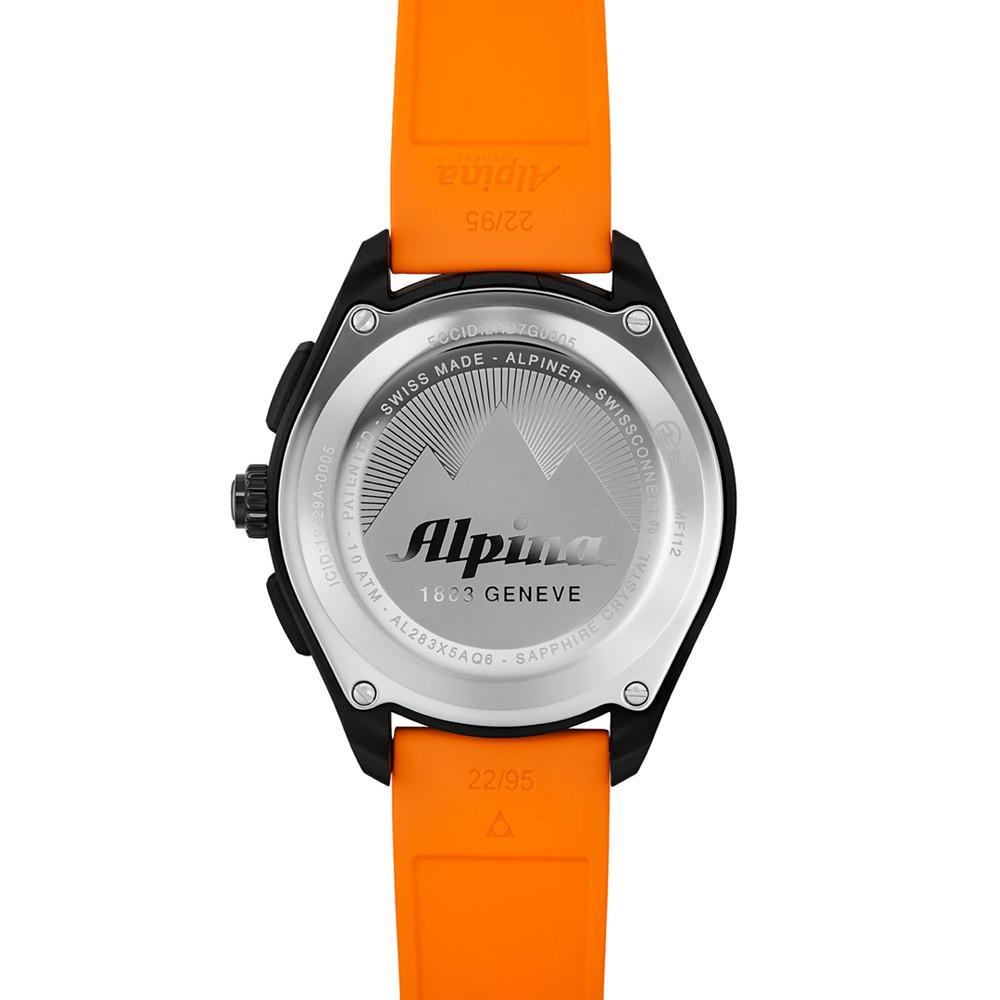 商品Alpina|Men's Swiss Analog-Digital Apliner X Orange Rubber Strap Hybrid Smart Watch 45mm,价格¥8761,第6张图片详细描述