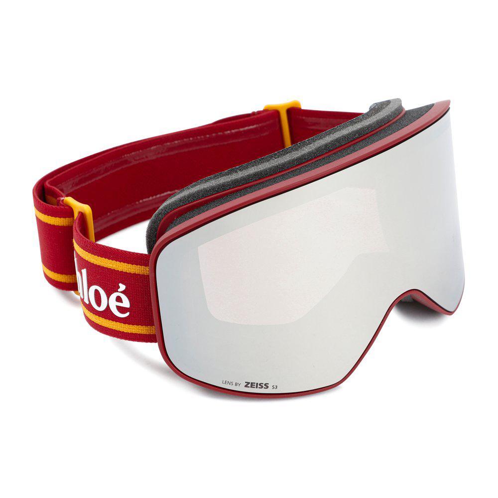商品Chloé|Chloé Eyewear Cassidy Logo Jacquard Ski Goggle,价格¥1875,第1张图片