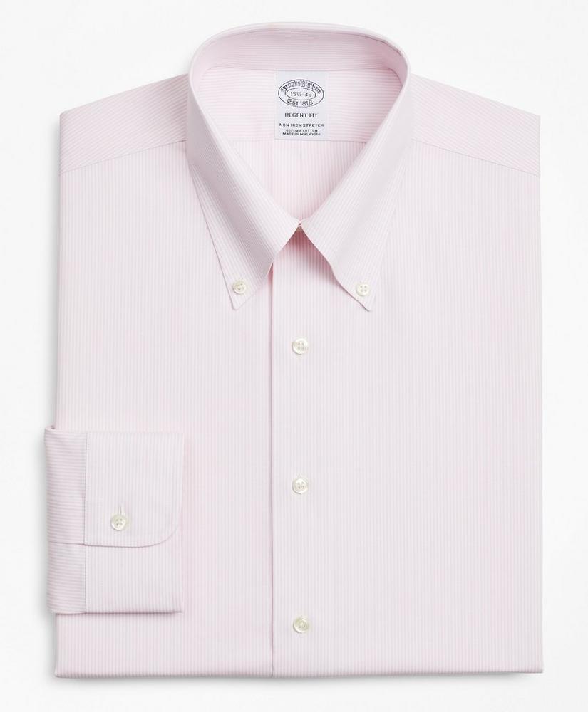 Stretch Regent Regular-Fit  Dress Shirt, Non-Iron Poplin Button-Down Collar Fine Stripe商品第4张图片规格展示