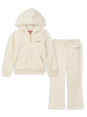 商品Juicy Couture|Little Girl’s Velour Tracksuit Set,价格¥119,第1张图片