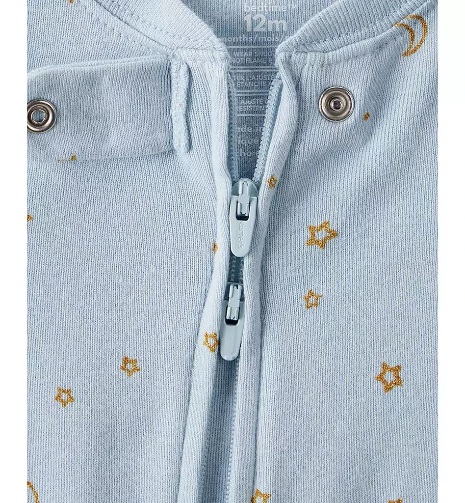 商品Carter's|Baby Girls Unicorn-Star-Print 100% Cotton Long-Sleeve 2-Way-Zip 1-Piece Footed Pajamas,价格¥89,第3张图片详细描述