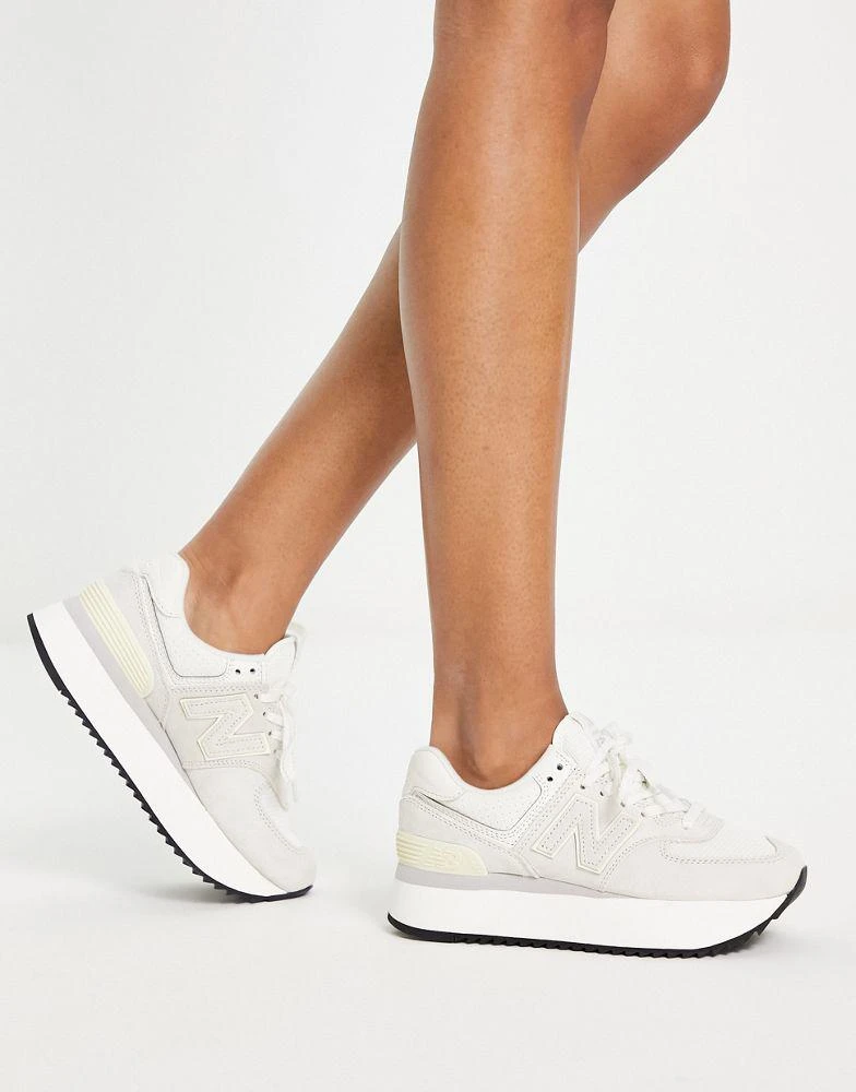 商品New Balance|New Balance 574 chunky platform trainers in white,价格¥910,第2张图片详细描述
