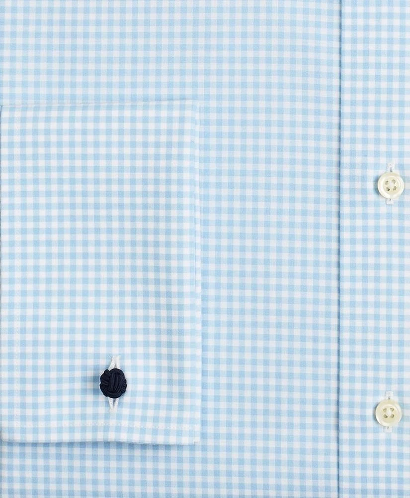 商品Brooks Brothers|Stretch Regent Regular-Fit  Dress Shirt, Non-Iron Poplin English Collar French Cuff Gingham,价格¥479,第3张图片详细描述