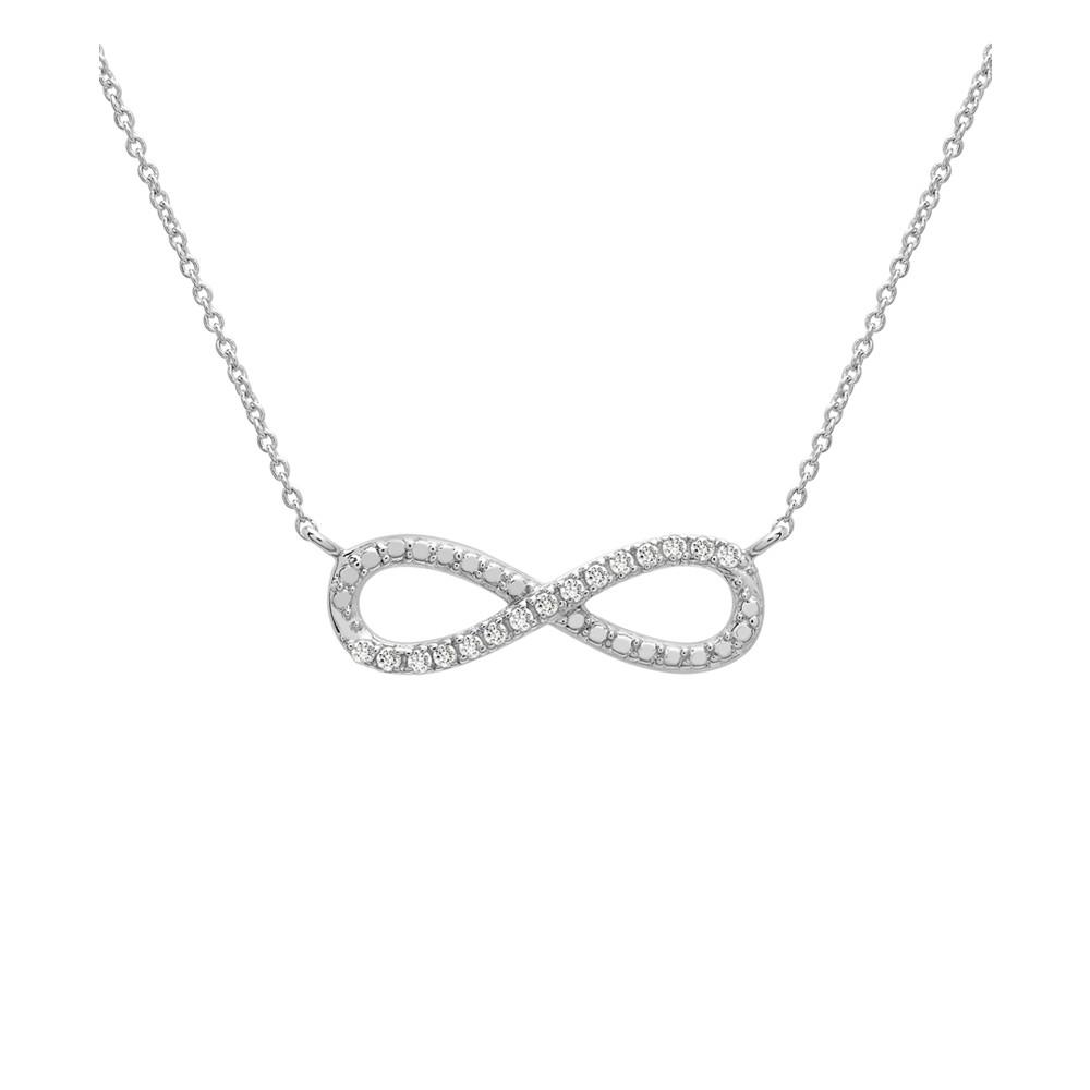 Diamond Infinity 18" Pendant Necklace (1/10 ct. t.w.) in Sterling Silver商品第1张图片规格展示
