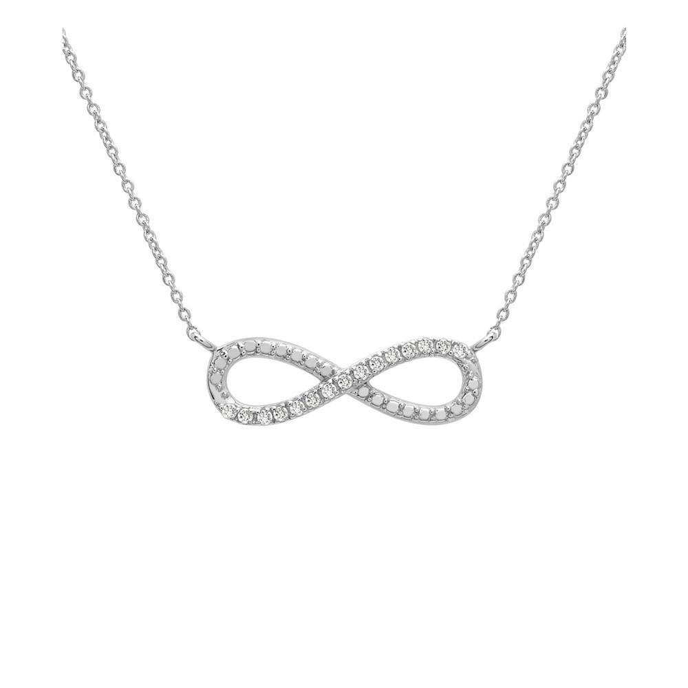 商品Macy's|Diamond Infinity 18" Pendant Necklace (1/10 ct. t.w.) in Sterling Silver,价格¥1495,第1张图片