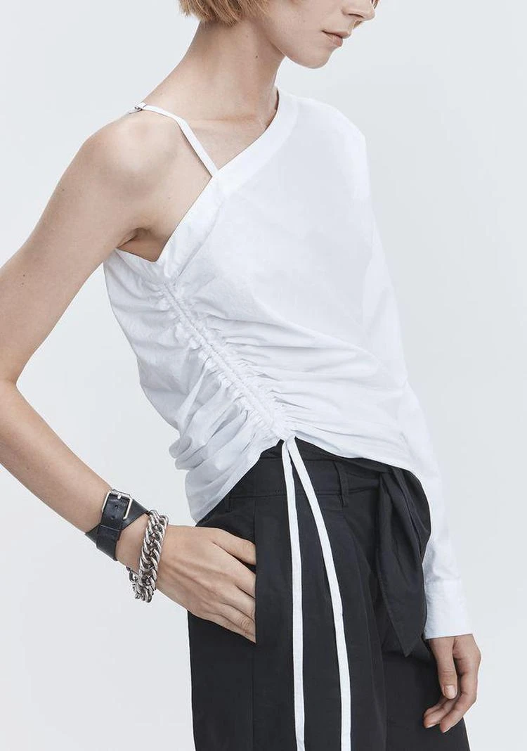 商品Alexander Wang|ONE-SLEEVE RUCHED TOP,价格¥829,第4张图片详细描述
