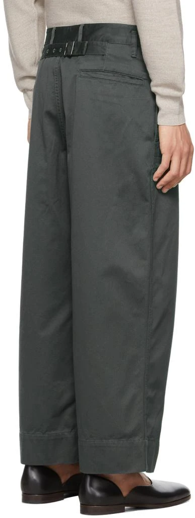 商品Lemaire|Green Cropped Large Trousers,价格¥1244,第3张图片详细描述