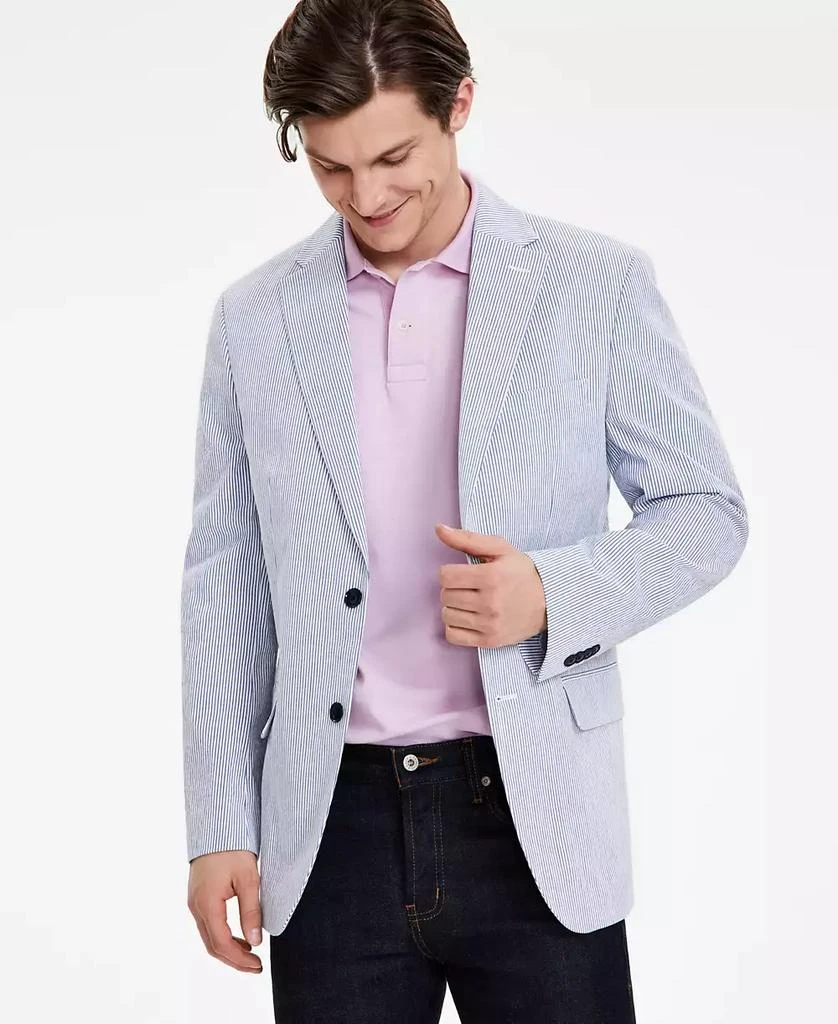 商品Tommy Hilfiger|Men's Modern-Fit Seersucker Sport Coat,价格¥2276,第1张图片