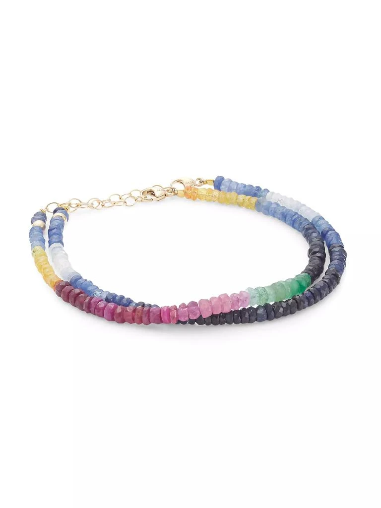 商品Jia Jia|Arizona 14K Yellow Gold, Rainbow Sapphire & Ombre Blue Sapphire 2-Piece Bracelet Set,价格¥4498,第1张图片