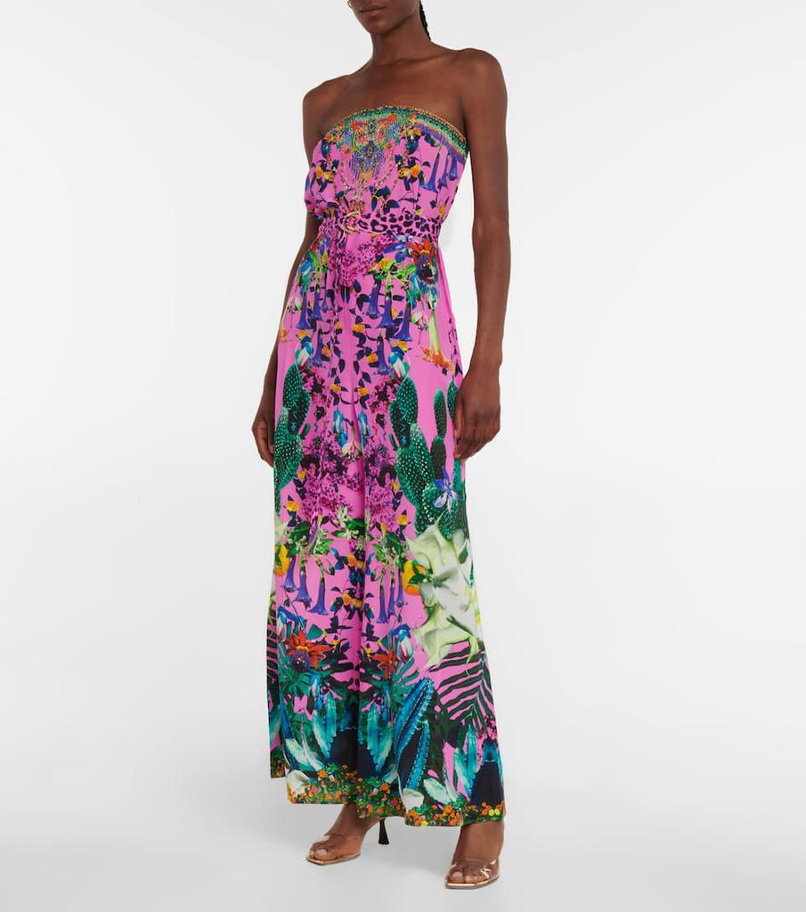 商品Camilla|Floral bandeau silk jumpsuit,价格¥5410,第4张图片详细描述