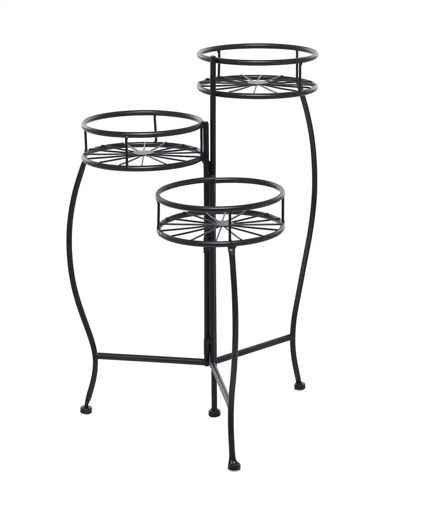 商品Rosemary Lane|Black Metal Indoor Outdoor 3 Tier Starburst Plant Stand,价格¥478,第3张图片详细描述