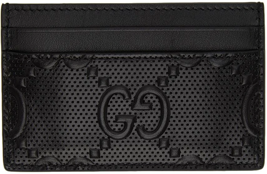 商品Gucci|Black GG Embossed Card Holder,价格¥2622,第2张图片详细描述