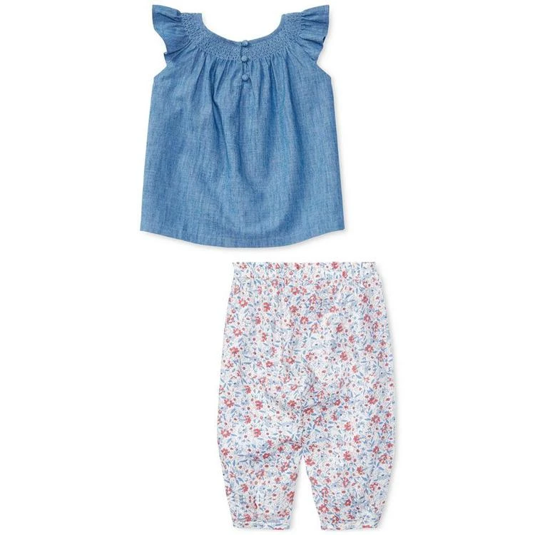 商品Ralph Lauren|Chambray Top & Floral-Print Leggings Set, Baby Girls (0-24 months),价格¥178,第3张图片详细描述