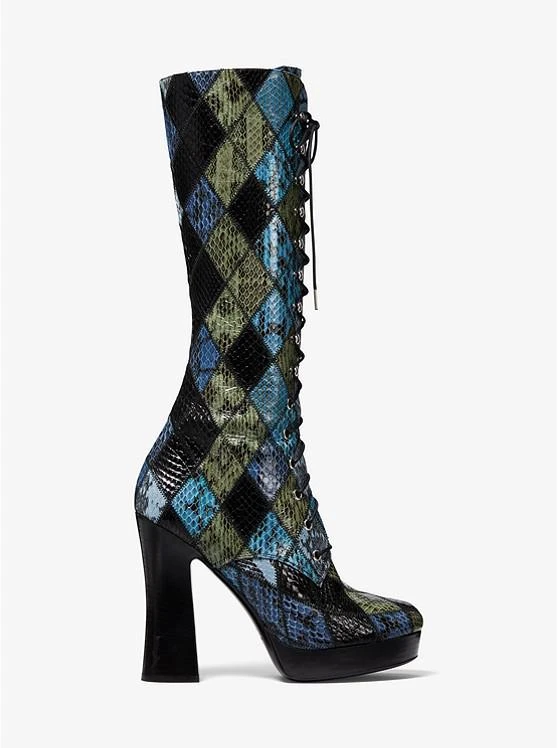 商品Michael Kors|Deandra Patchwork Snakeskin Platform Boot,价格¥6421,第2张图片详细描述