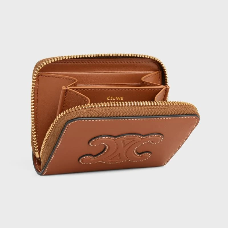 商品Celine|【预售3-7天】CELINE赛琳 女士棕色小牛皮钱包,价格¥4539,第6张图片详细描述