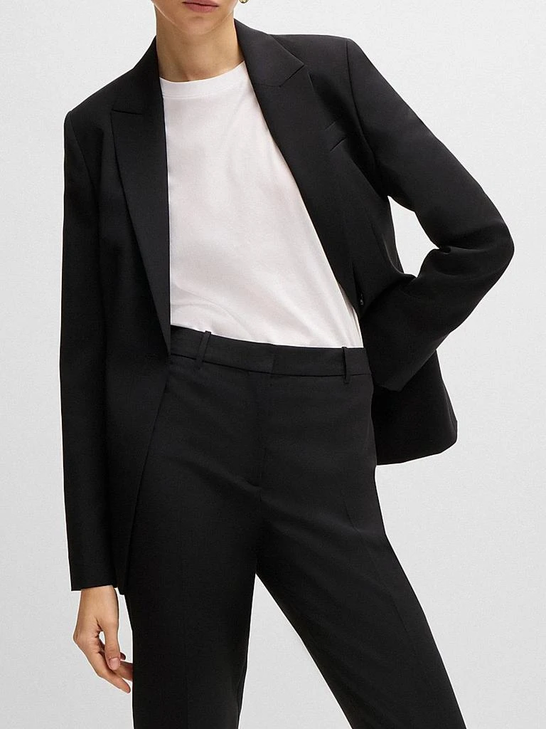 商品Hugo Boss|Regular-Fit Jacket In Virgin Wool With Slit Cuffs,价格¥4474,第3张图片详细描述