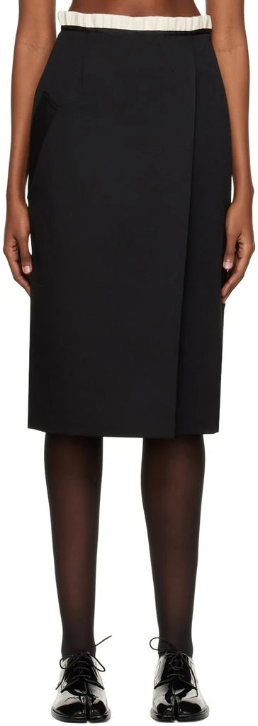 商品MAISON MARGIELA|Black Pleat Midi Skirt,价格¥2849,第1张图片