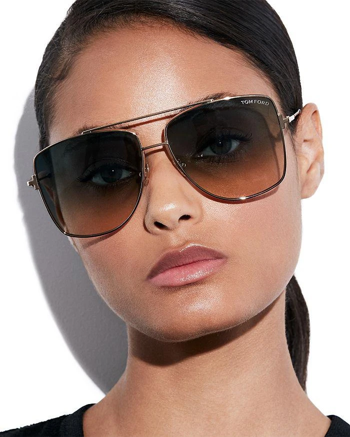 商品Tom Ford|Reggie Brow Bar Aviator Sunglasses, 61mm,价格¥3687,第5张图片详细描述