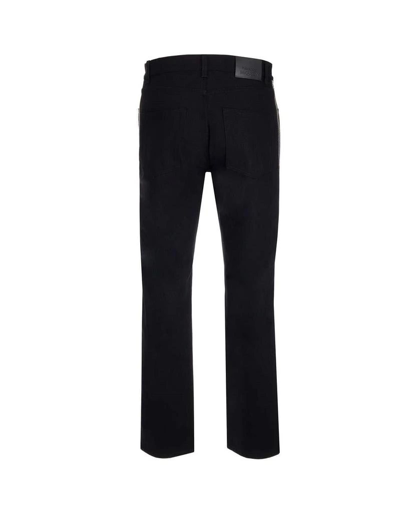 商品Alexander McQueen|Zip Detailed Mid Rise Trousers,价格¥3564,第2张图片详细描述