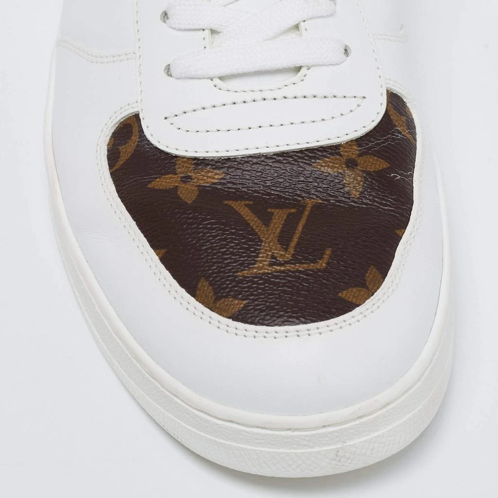 Louis Vuitton White/Brown Leather and Monogram Canvas Rivoli Low-Top Sneakers Size 41.5 商品