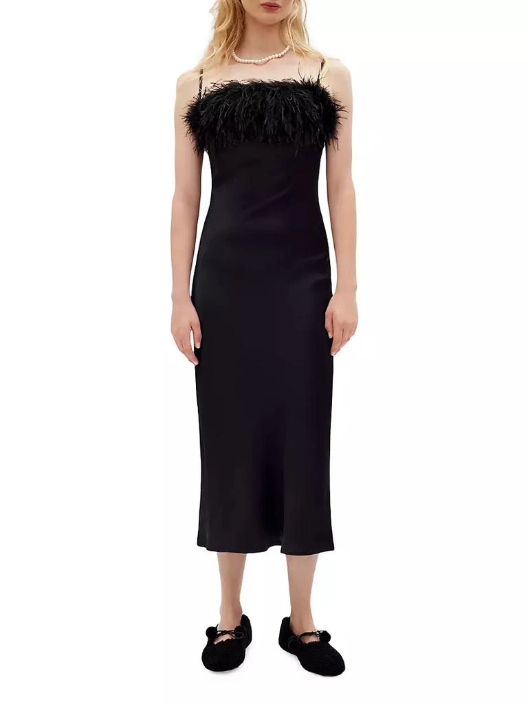 商品Sleeper|Boheme Feather-Trim Midi-Dress,价格¥666,第2张图片详细描述