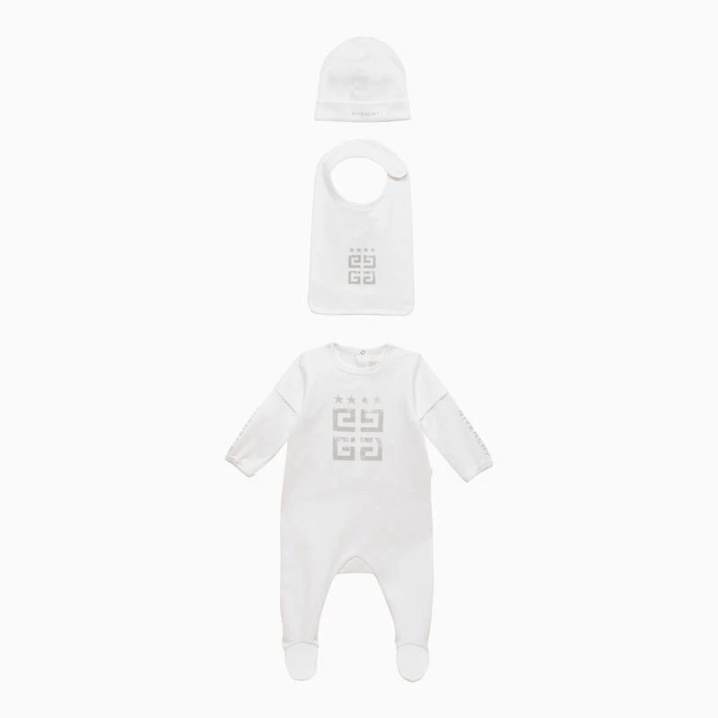 商品Givenchy|White cotton pyjama/bib/beanie set,价格¥1303,第1张图片