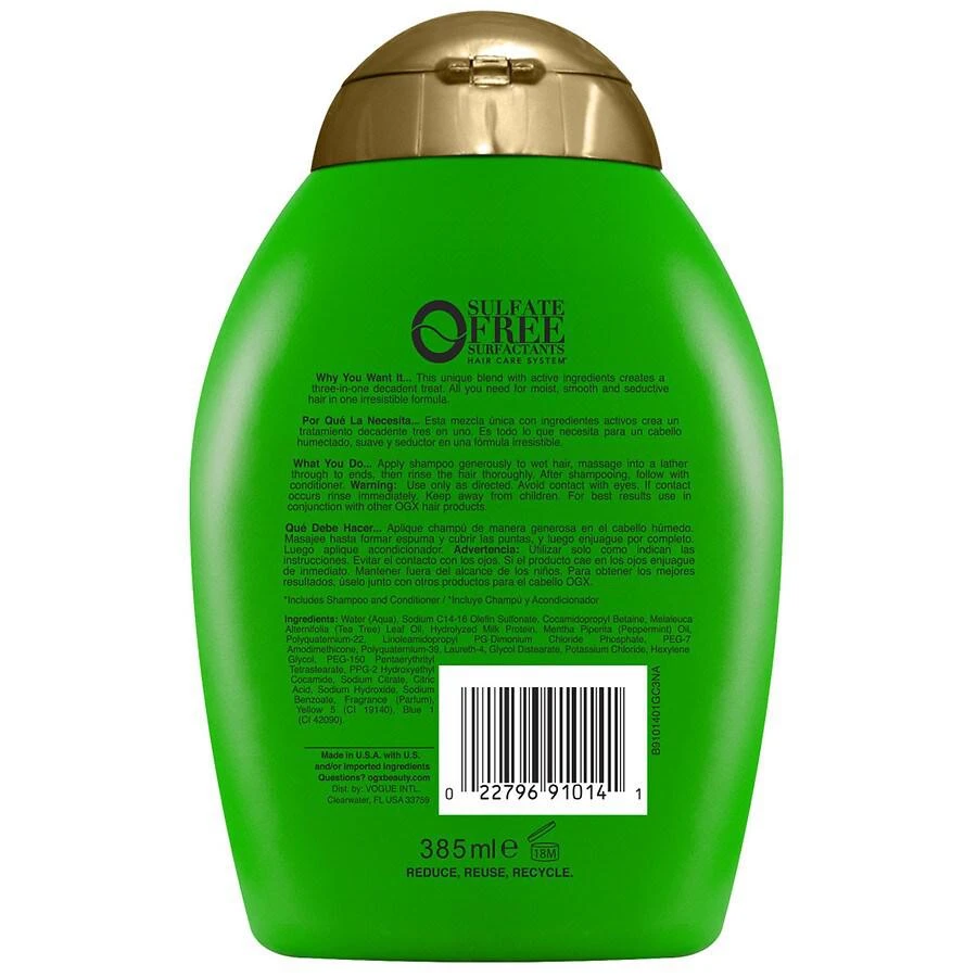 商品OGX|Hydrating + Tea Tree Mint Invigorating Scalp Shampoo,价格¥38,第2张图片详细描述