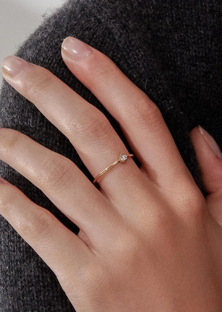 商品MAXCOLOR|14k Gold Solo Lab Grown Diamond Bezel Ring,价格¥1969,第2张图片详细描述
