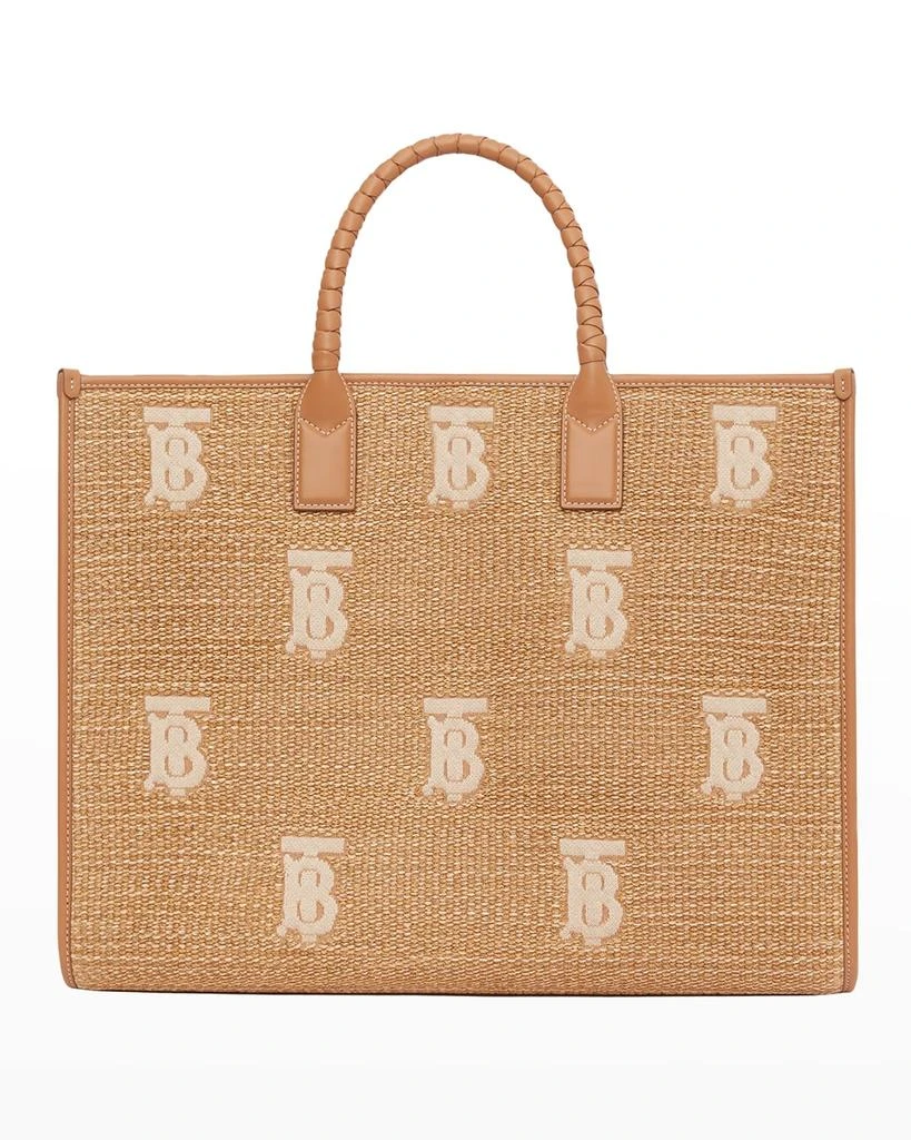 商品Burberry|Freya Large TB Raffia Tote Bag,价格¥18448,第1张图片