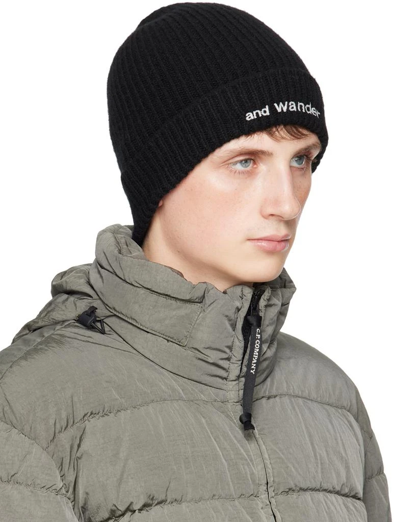 商品And Wander|Black Shetland Wool Beanie,价格¥321,第2张图片详细描述