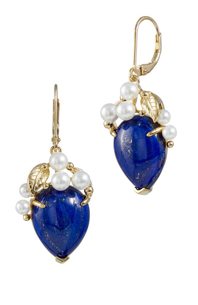 商品Savvy Cie Jewels|18K Gold Vermeil Green Onyx And Pearl Drop Earrings,价格¥617,第5张图片详细描述