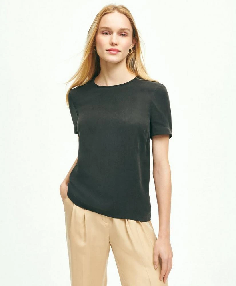 商品Brooks Brothers|Soft Icons Short-Sleeve Blouse,价格¥439,第1张图片