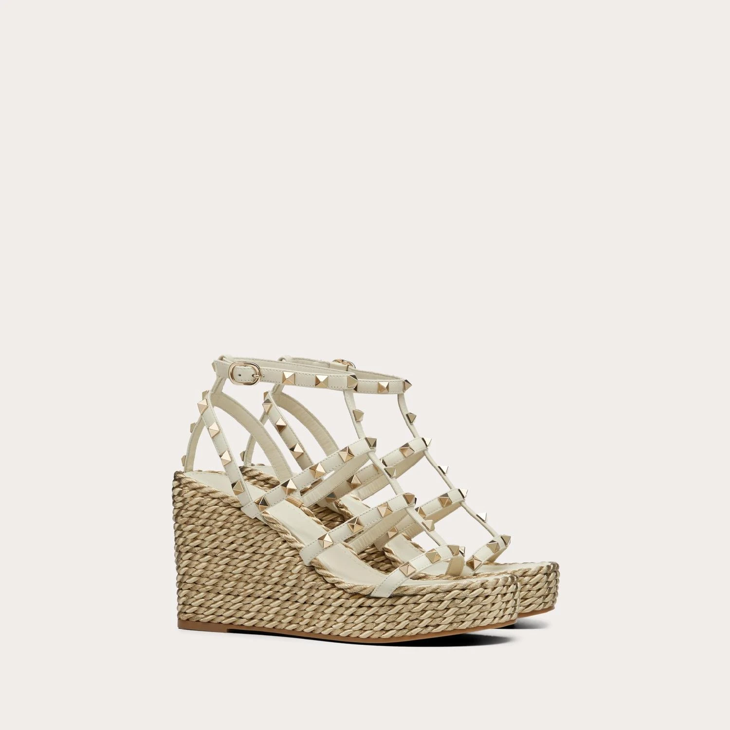 【预售】 华伦天奴 25春夏 女士 坡跟鞋 SANDALES COMPENSÉES À BRIDES ROCKSTUD EN CUIR DE VEAU. TALON : 95 MM 4W2S0F95EMP_I16  商品