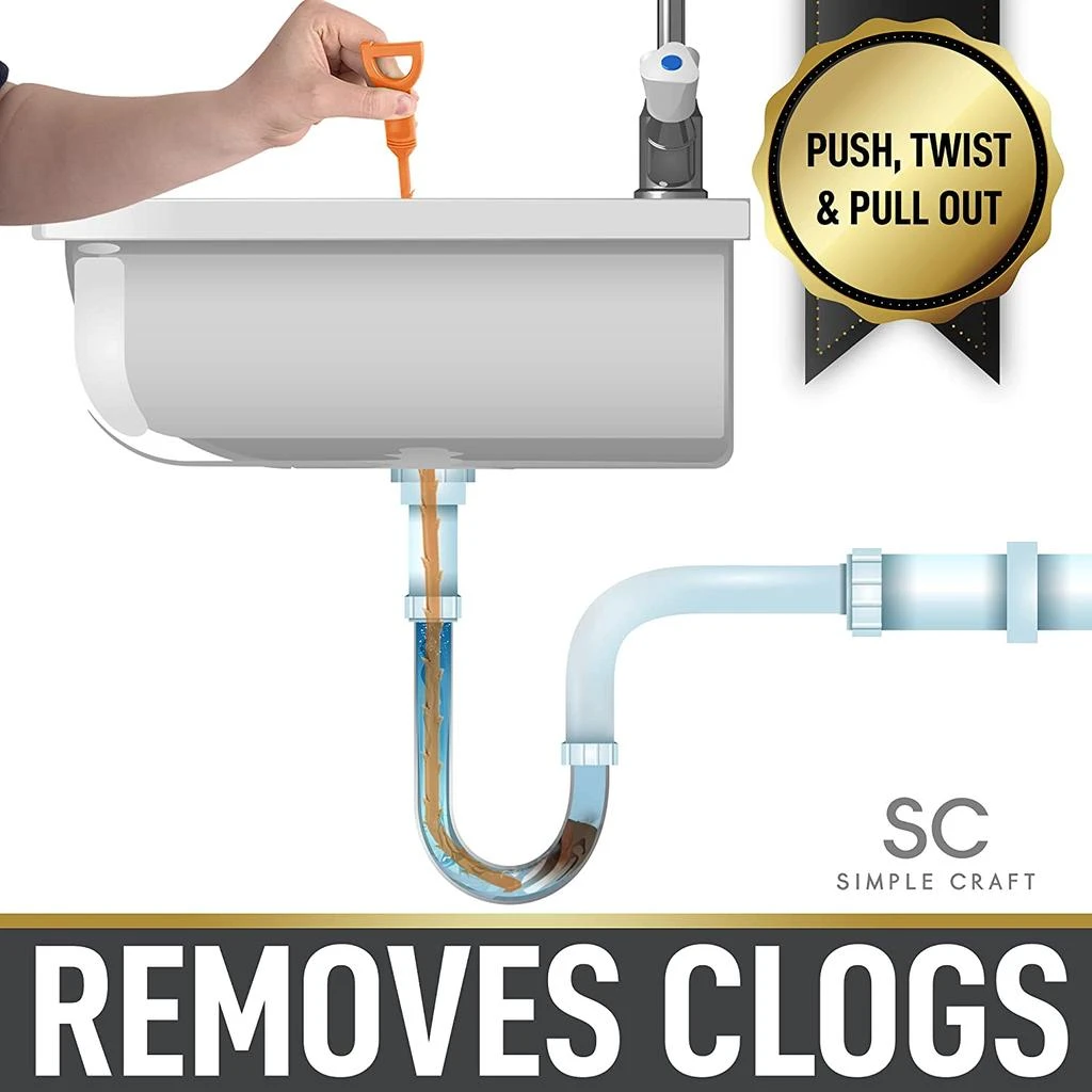 5 Pack Long Flexible Plumbing Snake Drain Clog Remover 商品