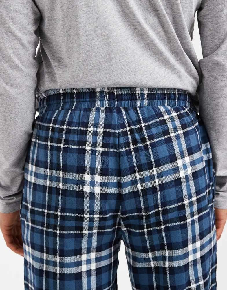 商品Threadbare|Threadbare long sleeve top and trouser pyjama set in grey and navy check,价格¥245,第4张图片详细描述