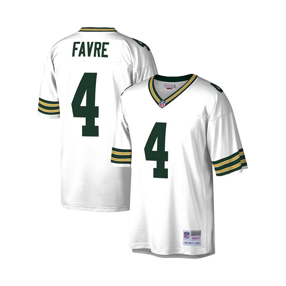 商品Mitchell and Ness|Men's Brett Favre White Green Bay Packers 1996 Legacy Replica Jersey,价格¥1196,第4张图片详细描述