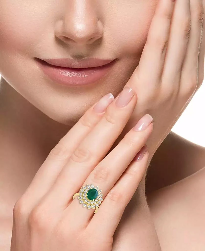 商品Effy|EFFY® Emerald (1-1/2 ct. t.w.) & Diamond (1 ct. t.w.) Ring in 14k Gold,价格¥25515,第5张图片详细描述