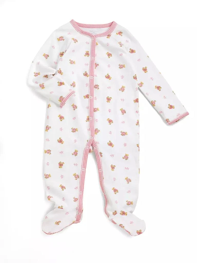 商品Ralph Lauren|Baby Girl's Polo Bear Print Cotton Footie,价格¥294,第1张图片