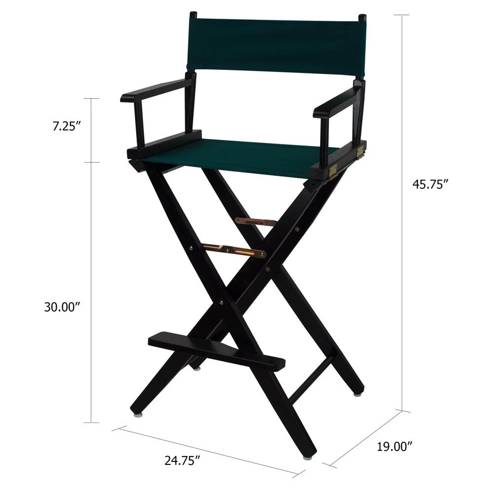 商品American Trails|Extra-Wide Premium 30"  Directors Chair Black Frame W/Hunter Green Color Cover,价格¥1146,第5张图片详细描述