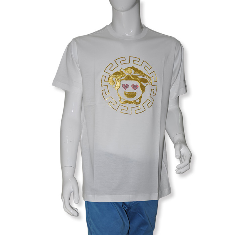VERSACE JEANS 男士白色短袖T恤 A73824-A201952-A001商品第1张图片规格展示