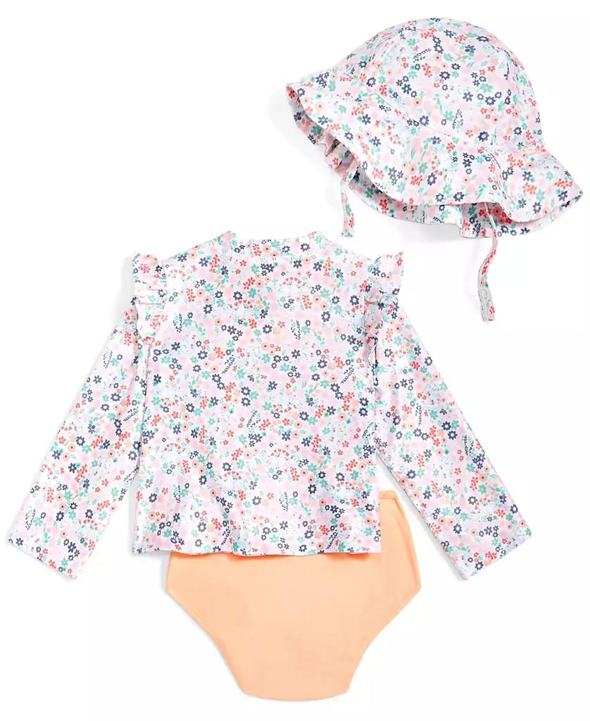 商品First Impressions|Baby Girls Dinosaur Floral Swim Shirt, Bottoms and Hat, 3 Piece Set, Created for Macy's,价格¥72,第2张图片详细描述