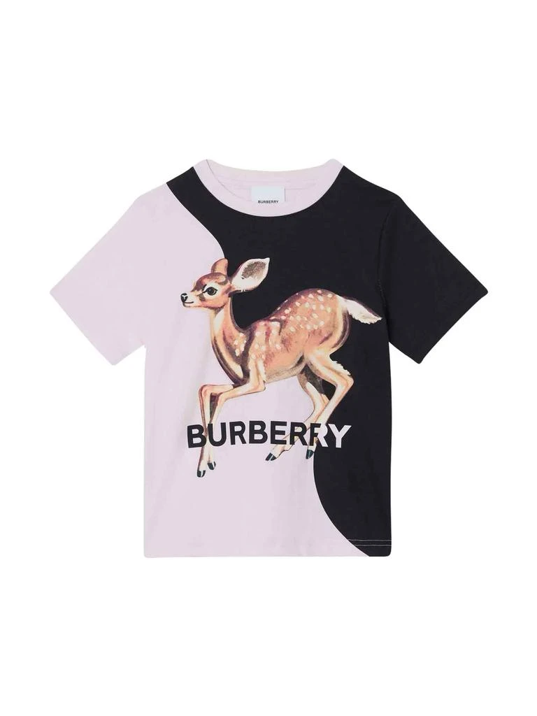 商品Burberry|Burberry Black And White T-shirt With Print,价格¥1691,第1张图片