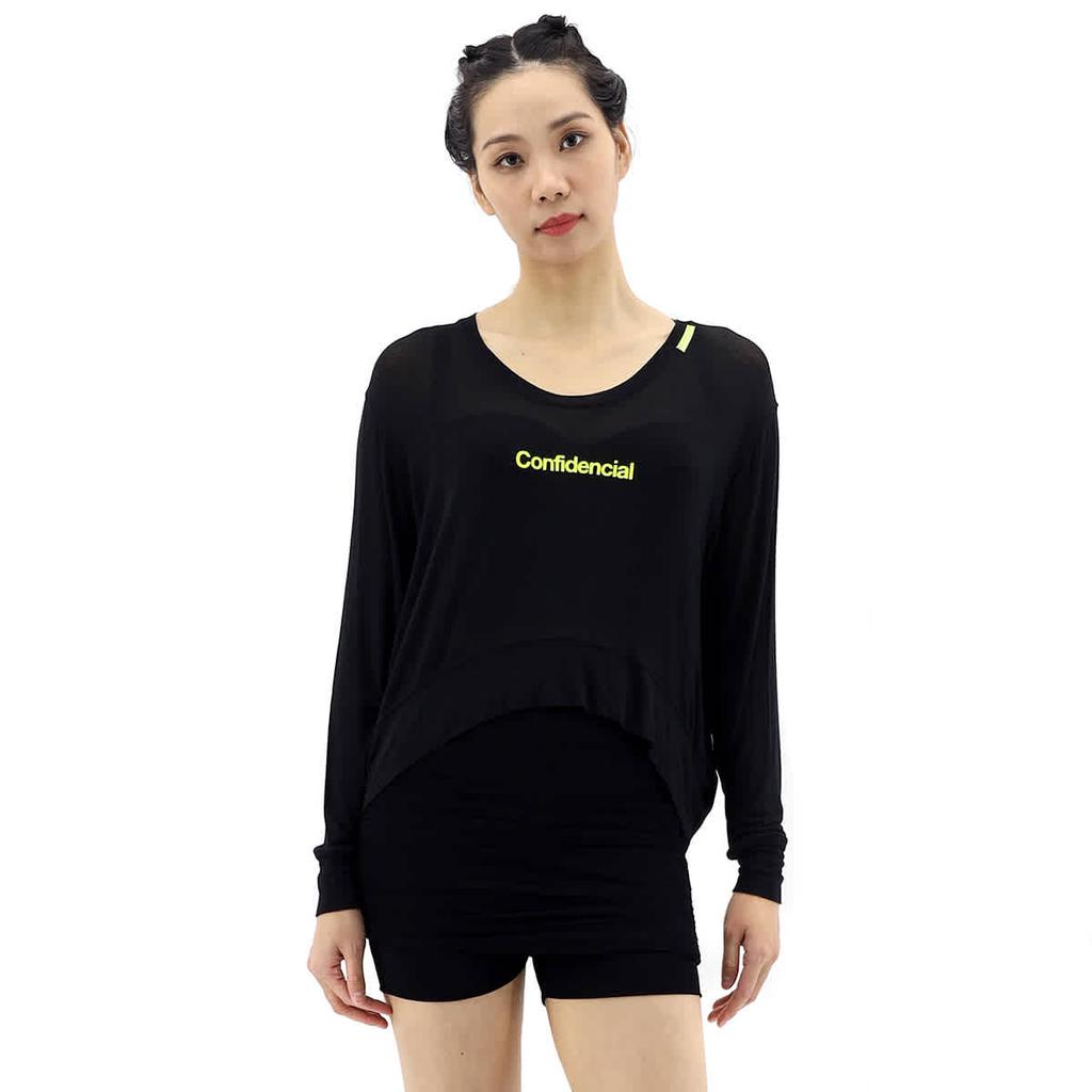 Marcelo Burlon Ladies Black Confidential T-shirt, Size Small商品第1张图片规格展示