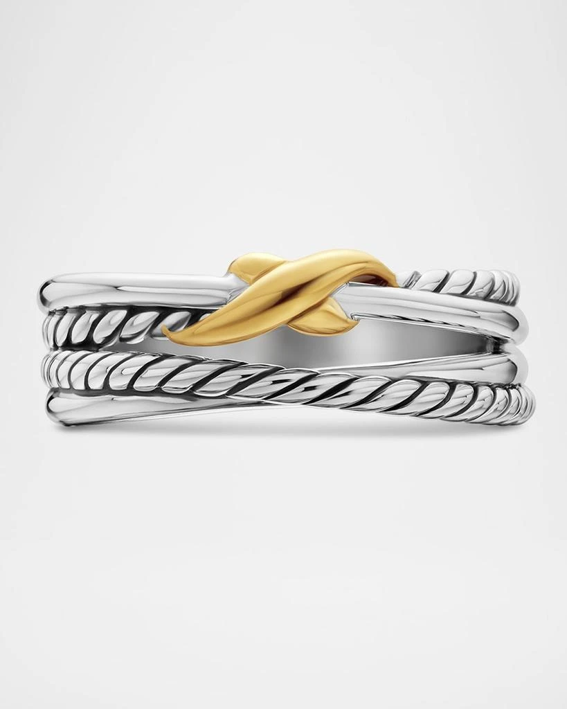 商品David Yurman|6mm X Crossover Ring in Silver with 18K Gold,价格¥2300,第1张图片