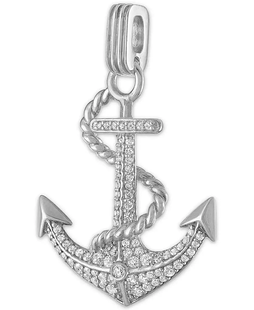 商品Esquire Men's Jewelry|Cubic Zirconia Anchor Pendant in Sterling Silver, Created for Macy's,价格¥1076,第2张图片详细描述