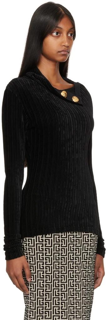 商品Balmain|Black Foldover Sweater,价格¥3978,第2张图片详细描述