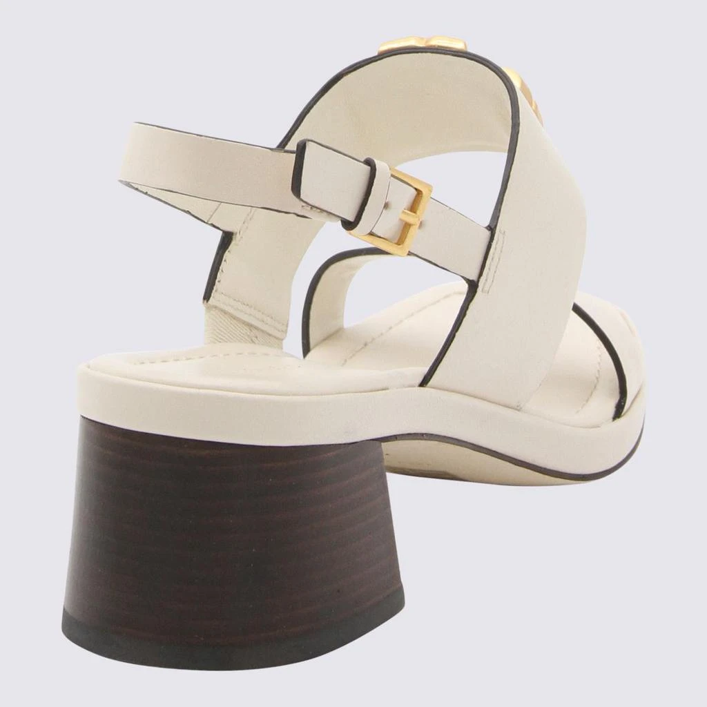 商品Tory Burch|TORY BURCH IVORY LEATHER ELEANOR SANDALS,价格¥1882,第2张图片详细描述