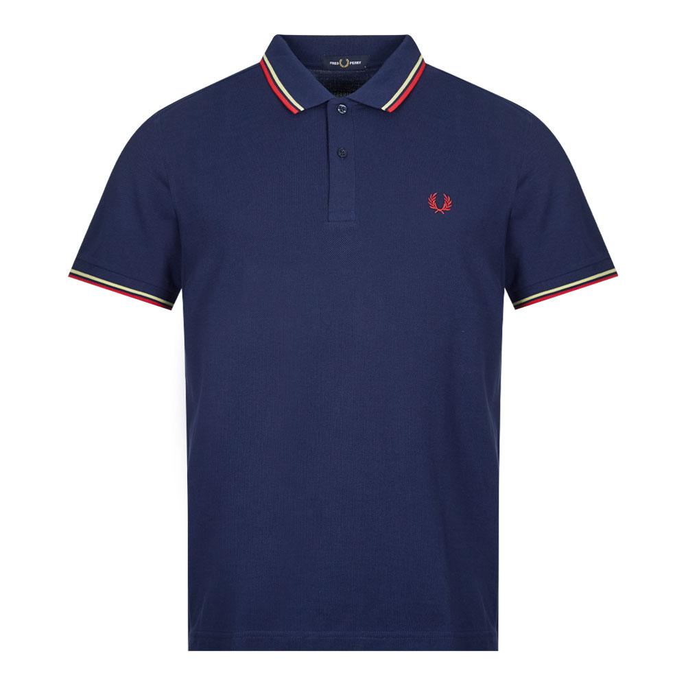 Fred Perry Twin Tipped Polo Shirt - Navy / Yellow / Red商品第1张图片规格展示